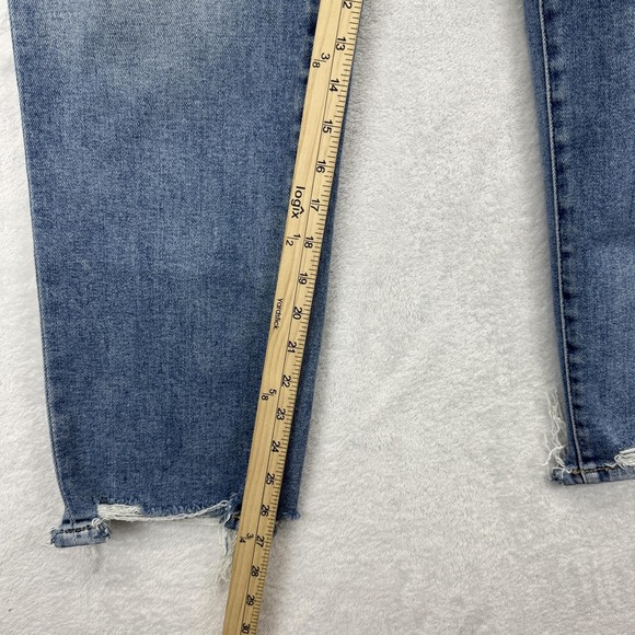 BKE Payton Jeans Womens 30x28 Blue Stretch Raw Hem Ankle Skinny Denim Distressed - Picture 6 of 9